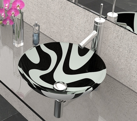 Стъклена мивка за баня тип купа
